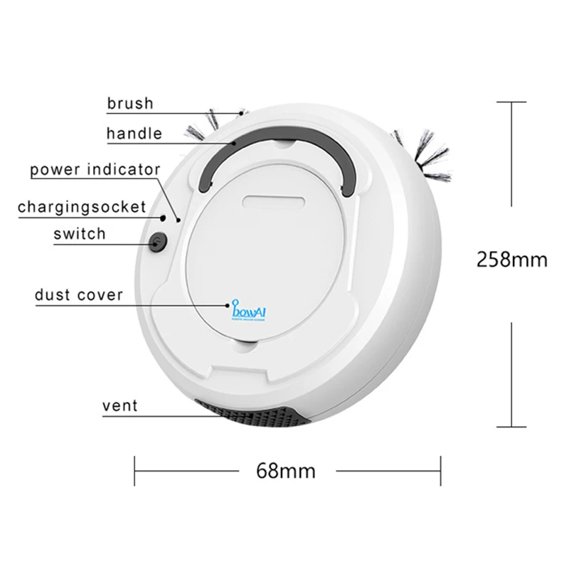 3in 1 Rechargeable Floor Sweeping Robot Intelligent Self-Induction Dust Collector Sweeping Floor Robot Vacuum Cleaner aspiradora