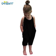 LONSANT малышей Новые летние без рукавов для маленьких девочек хлопок ремни комбинезон сплошной комбинезоны брюки Костюмы