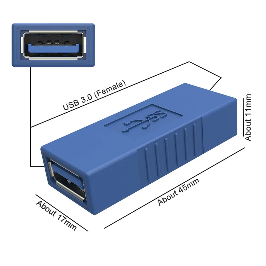 Супер Скоростной USB 3,0 кабель адаптер Женский к женскому USB удлинитель Кабо соединитель конвертер для мобильного жесткого диска ноутбука ПК автомобиля MP3