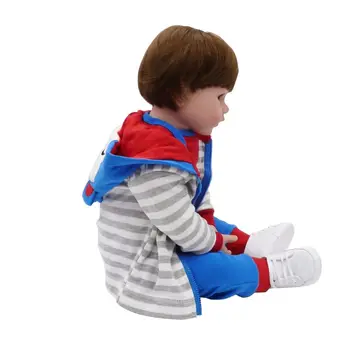 

24in Realistic Reborn Doll Soft Silicone Vinyl Newborn Babies Boy Lifelike Handmade Toy For Children Christmas Birthday Gift