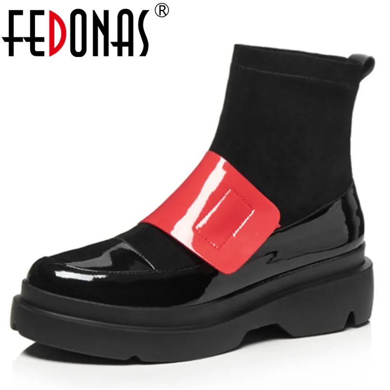 

FEDONAS Ankle Boots For Women Fashion Gladiator Wedges Heels Ladies Shoes Woman Spring Autumn Motorcycle Boots Platforms Shoes