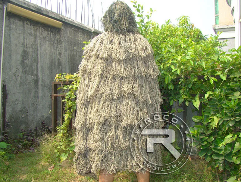 ROCOTACTICAL легкий Ghillie пончо тактический Снайпер Ghillie Топ для страйкбола пейнтбола военный Ghillie пончо костюм Лесной