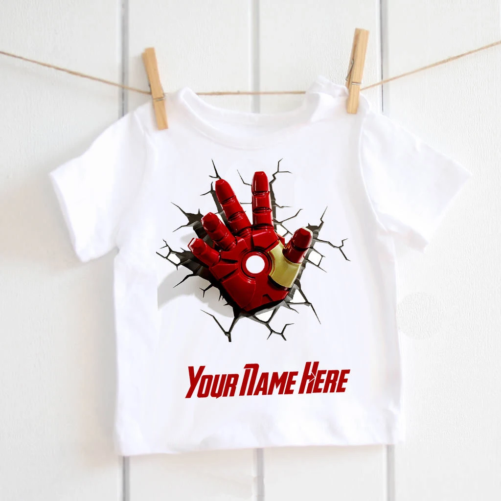Iron Man T shirt Personalised toddler baby tshirt birthday tee marvel