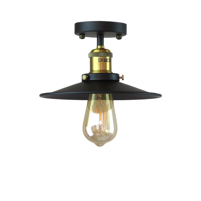 

Vintage Ceiling Lights Kitchen Fixtures Retro Indoor Home Lamp Iron Lampshade Diameter 20/26/30CM For Restaurant Dining Room