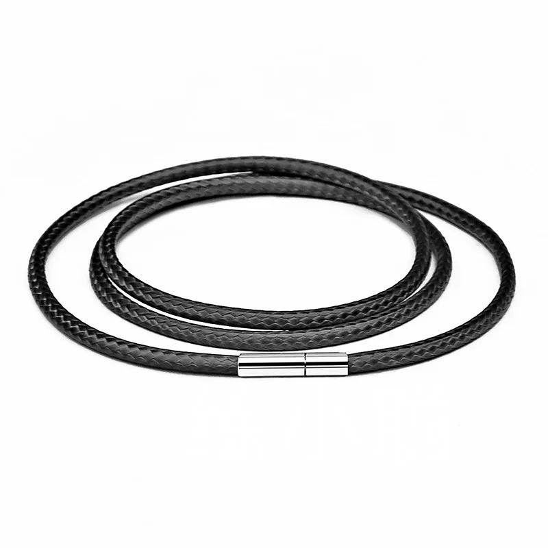 Necklace cord string rope chain with rotary buckle for diy necklace in black color