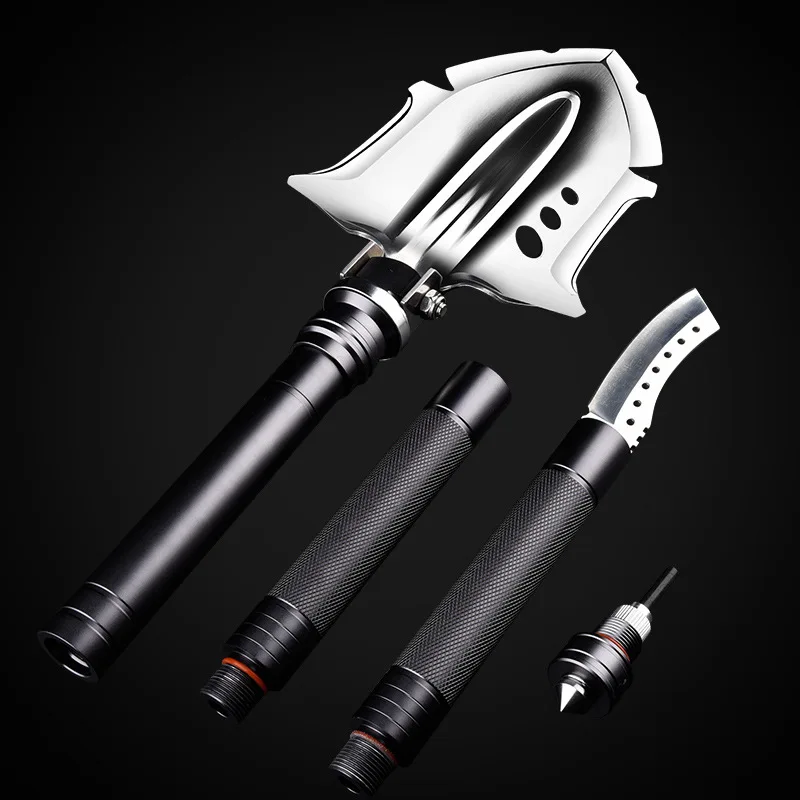 Outdoor Multi-function Folding Shovel Large Thick Handle Self-driving Survival Camping Shovel