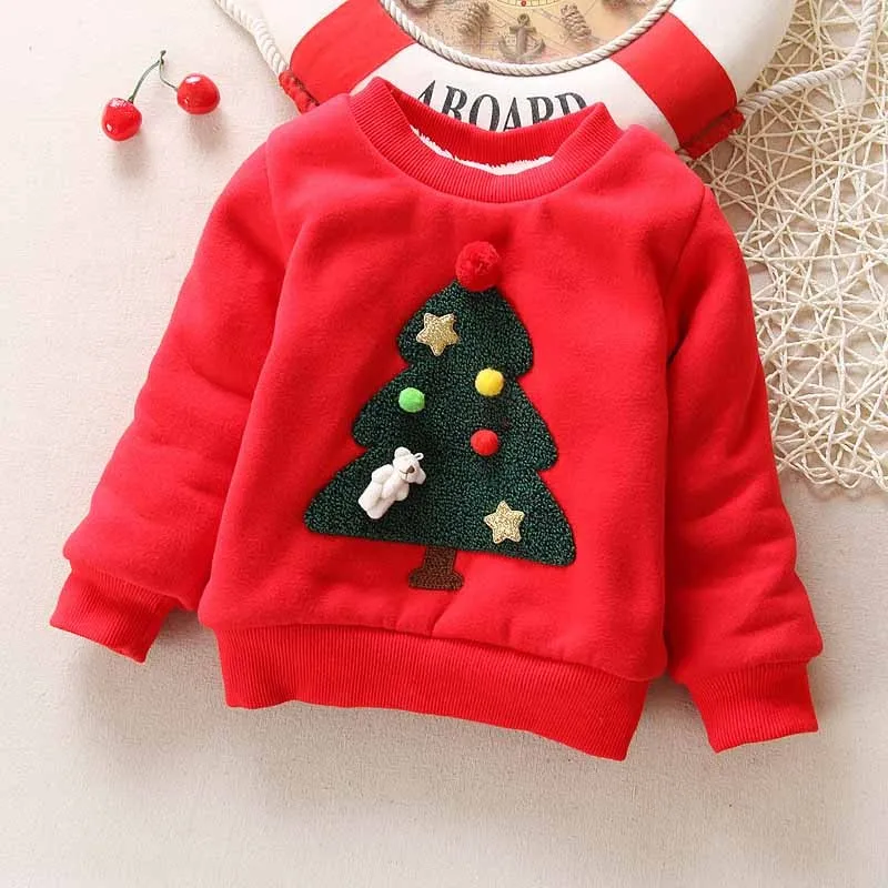 

BibiCola baby autumn sweater 2017 new winter clothes for boy girl children cotton with fur warm clothing kids girls outerwear