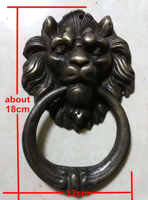 UNILOCKS Large Antique Brass Lion Doorknocker Door Knocker Lionhead UNILOCKS Large Antique Brass Lion Doorknocker Door Knocker Lionhead Doorknockers Lions Home Decor - UNILOCKS Large Antique Brass Lion Doorknocker Door Knocker Lionhead