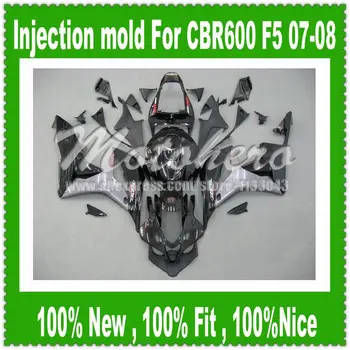 

For HONDA F5 CBR600RR 07 08 CBR 600 600RR Injection CBR600 RR CBR600F5 07-08 All Black M325 F5 2007 2008 Fairing