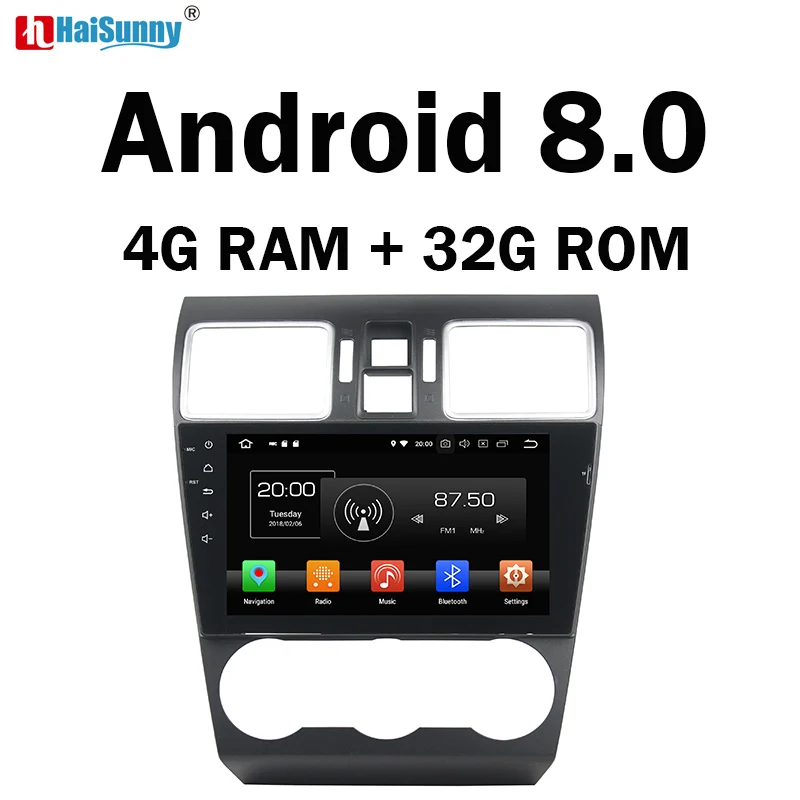 HaiSunny 4G ram Android 8 0 автомобильный DVD для Subaru WRX 2015 Forester 2014 Восьмиядерный 32G rom радио gps