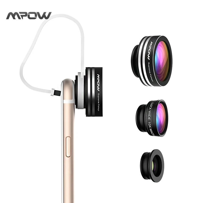 imágenes para Súper MFE1N Mpow 3 en 1 Lente Ojo de Pez 180 Grados Supremo 0.67X lente GRAN Angular Fisheye 10X Lente Macro Teléfono con Clip para iOS Android imágenes para Súper MFE1N Mpow 3 en 1 Lente Ojo de Pez 180 Grados Supremo 0.67X lente GRAN Angular Fisheye 10X Lente Macro Teléfono con Clip para iOS Android