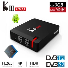 Nueva KIII Pro DVB-S2 Cuadro de TV Android 6.0 DVB-T2 Amlogic S912 Octa core 2.4G/5G WiFi 4 K Smart TV Media Player Miracast Set-top caja