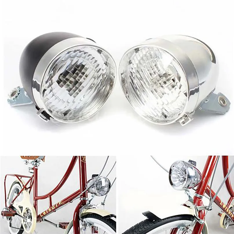 Classic LED Vintage Bike Headlight Bicycle Retro Head Light Front Light Fog Lamp 