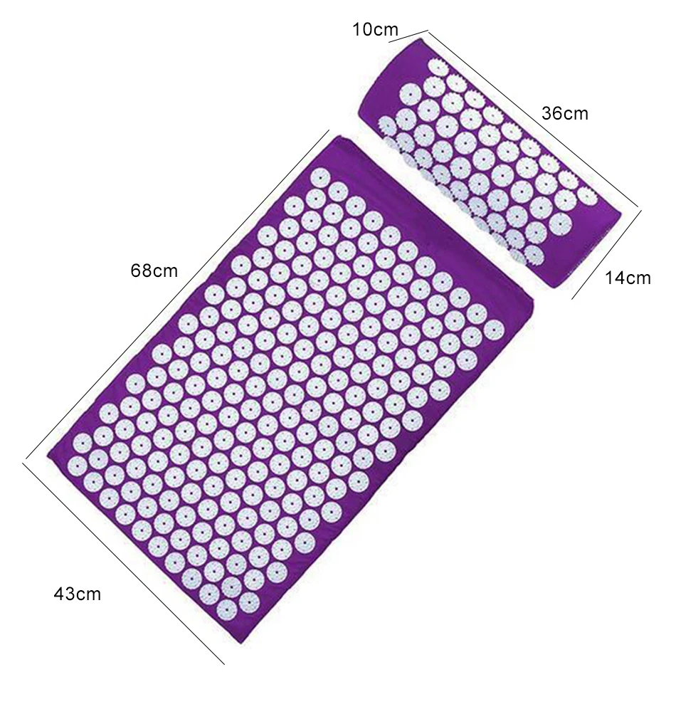 Массажный ковер для тела, подушка для йоги, массажер для акупрессуры, облегчение стресса, голова Спайка, массажный коврик, акупрессура, Синий Фиолетовый, подушка