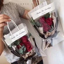 Сумка-тоут с розами, прозрачные подарочные сумки с цветами, украшения для свадебной вечеринки, крепкие подарочные коробки с цветами для подружки