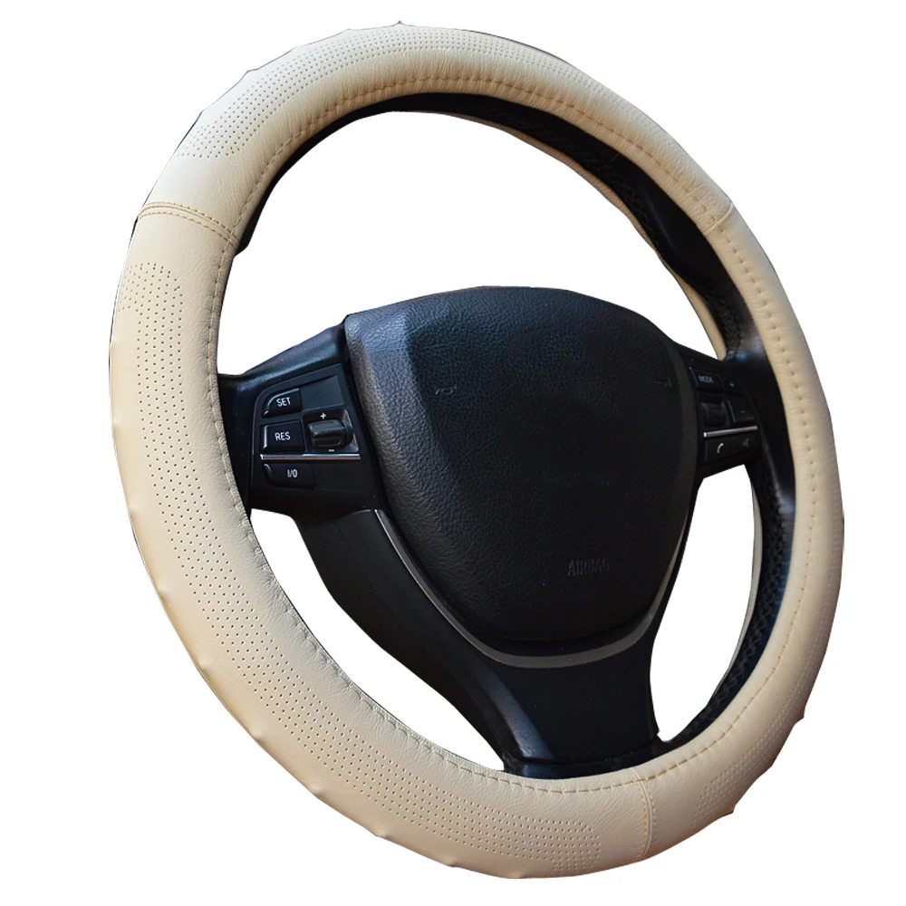 Leather Wrap Steering Wheel Cover For Ford Wagon Contour Crown Victoria