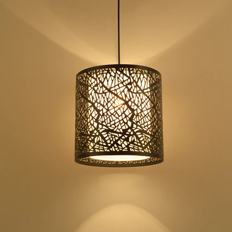 

Modern Iron Hollow Hanging Light Wrought Pendant Lamps Corridor Indoor Chandelier JDH99