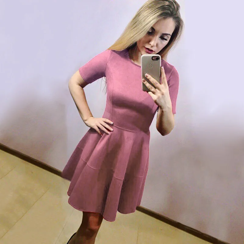 Blau Plissee-kleid Wildleder Vintage Sommer Sommerkleid Kurzarm Grün Sexy Abendgesellschaft Kleider Robe Frühling Mini Büro Kleid