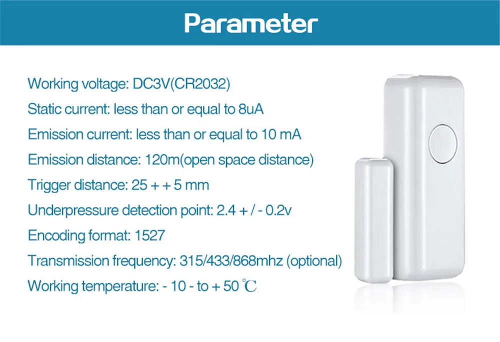 PGST 3/5/8 стержень, шт./лот Wi-Fi 433 МГц, в то время как Беспроводной Smart открыть датчик оконной двери для Обнаружение дверь дома