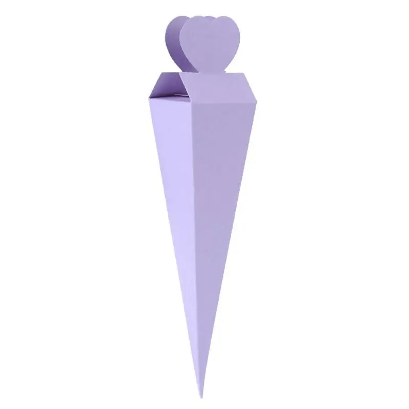 10 шт. коробка конфет на свадьбу в форме треугольника для мороженого, подарочный контейнер для закусок, предметы для вечеринки подарок, сумки - Цвет: Light Purple