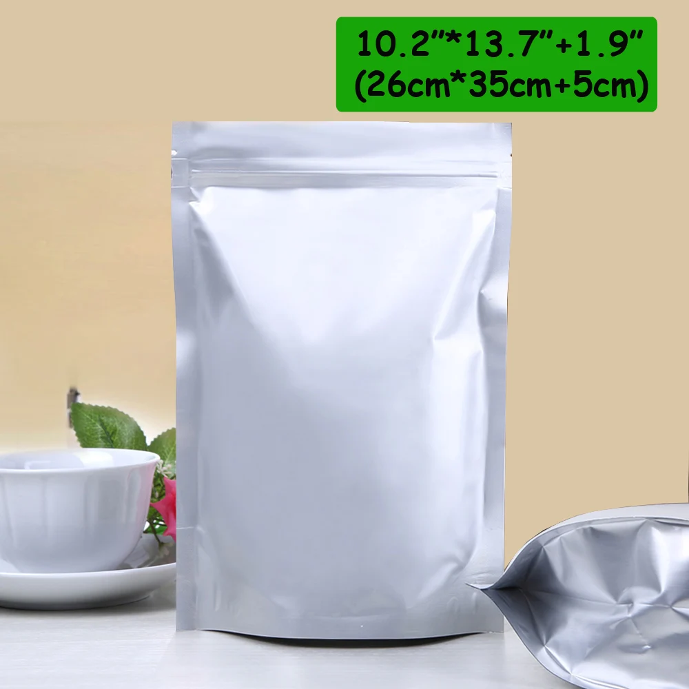 50pcs/lot 10.2"*13.7"+1.9"(26*35+5cm)*240micron Large Food Grade Bags