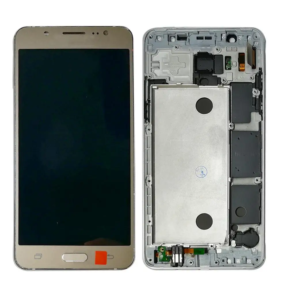 TFT lcd для Samsung Galaxy J5 j510 J510FN J510F J510M J510H/DS кодирующий преобразователь сенсорного экрана в сборе рамка кнопка Home - Цвет: gold W Gold Frame