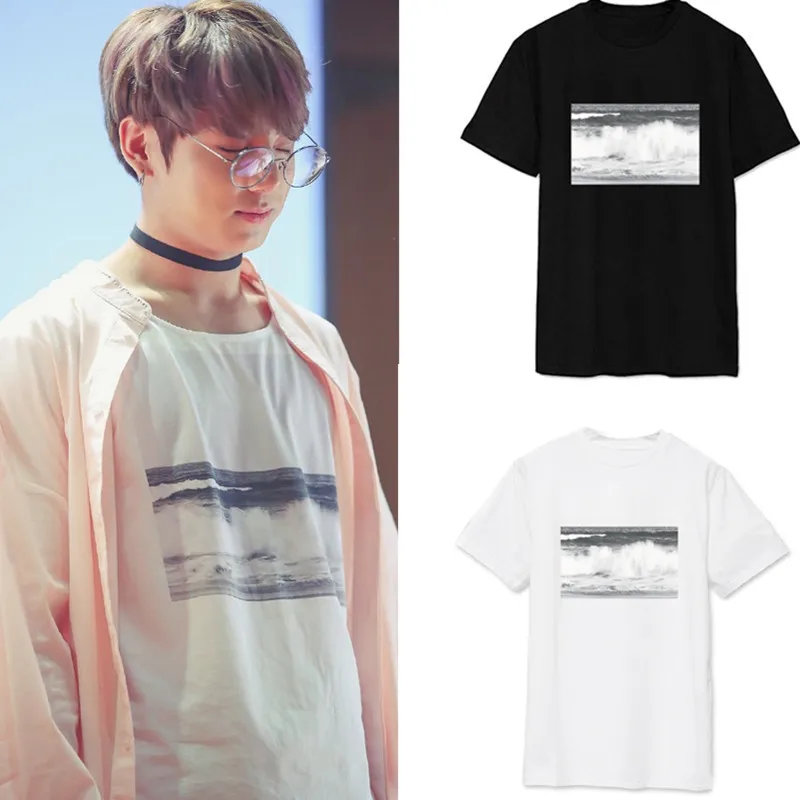 

kpop jungkook signing will loose summer T-shirt k-pop Bangtan Boys harajuku men women short sleeved t shirt k pop tshirt tees