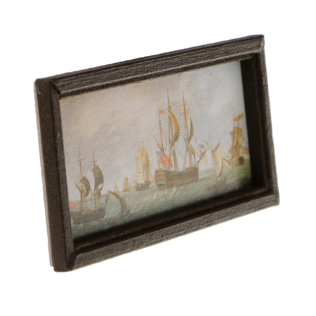 Dollhouse Miniature Picture in Photo Frame Mural Wall Paintings Decoration