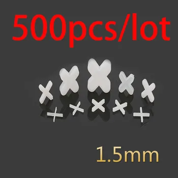 

500pcs Tile Spacer Cross Plastic 1.5mm Tiling Ceramic Tilers Plumbers White Cross Clips For Reuseable Tile Leveling System