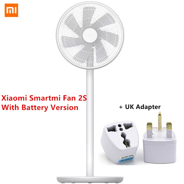 Mi jia Smart mi Fan 2/2S беспроводной умный естественный ветер DC преобразователь частоты напольный вентилятор 2800 мАч батарея mi jia приложение дистанционное управление - Цвет: With Battery UK Plug