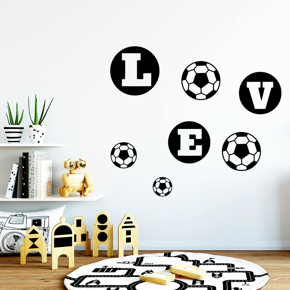 

Creative love football Wall Stickers Personalized Creative Kids Room Nature Decor Wall Stickers Bedroom Waterproof Wallpaper