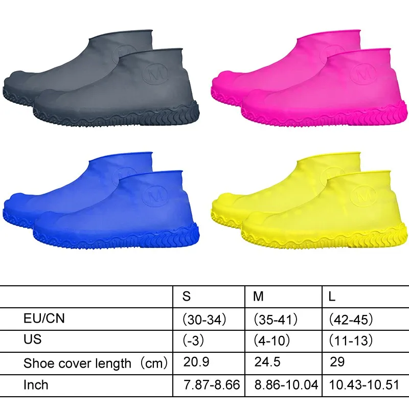 

Non-slip Waterproof Shoe Covers Reusable Silicone Overshoes Resistant Rain Boots
