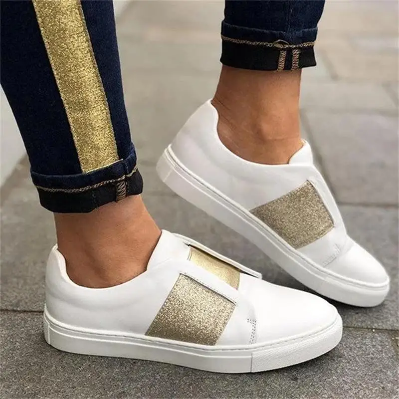 

Women Flat Shoes Slip On Ladies PU Lazy Loafer Breathable Female Casual Shoes Patchwork Plus Platform Shoe Couple Flats Shoes