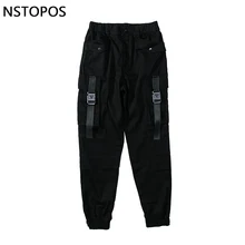 Клейкие ленты карман брюки-карго ment брюки хип-хоп Jogger Брюки для девочек Высота улица Камо Черный повседневные штаны мода уличная джоггеры Треники