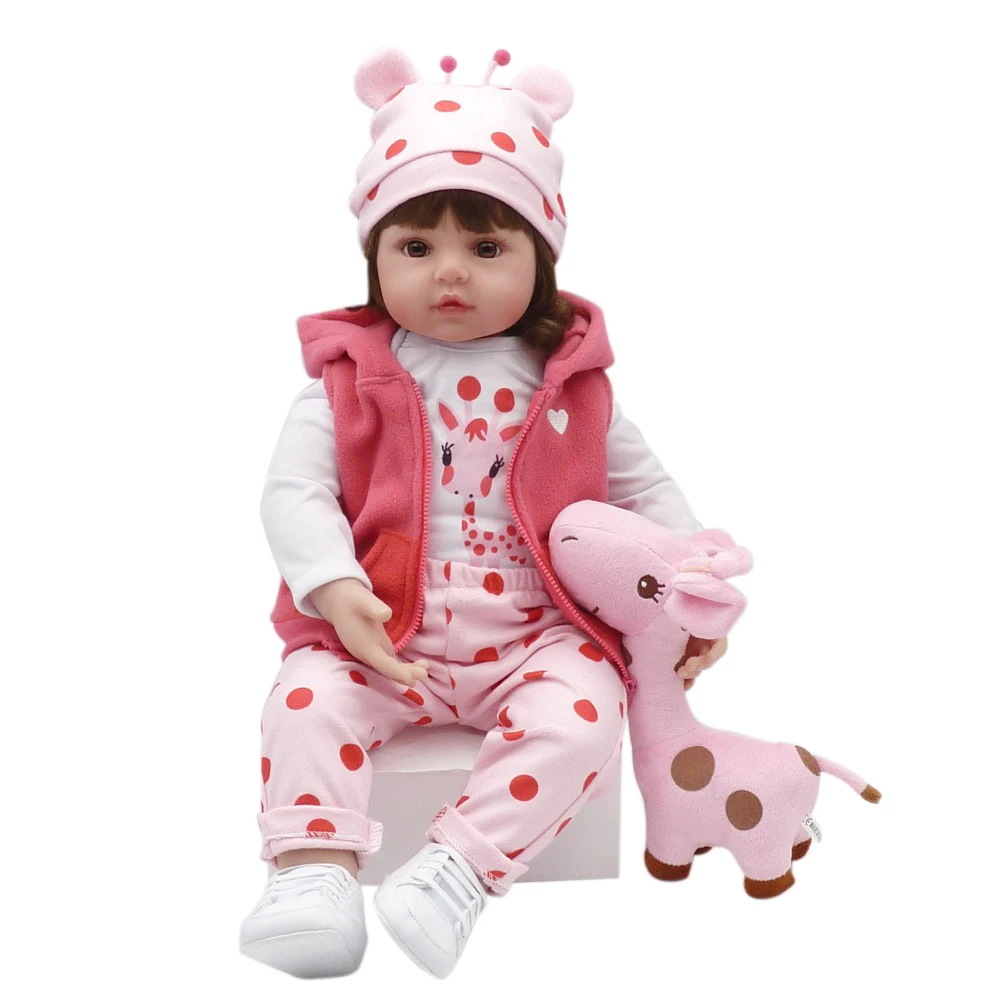 

Latest New 58cm Silicone Reborn Boneca Realista Fashion Baby Rebonr Dolls for Princess Children Birthday Gift Bebes Reborn Dolls