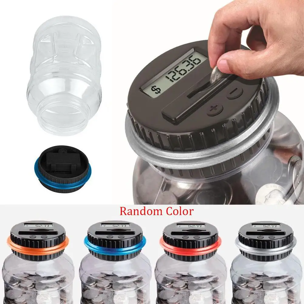 

Large Transparent Piggy Bank Smart Electronic Coin Counter Digital LCD Counting Bucket Storage Box Kids Boy Girl Toy