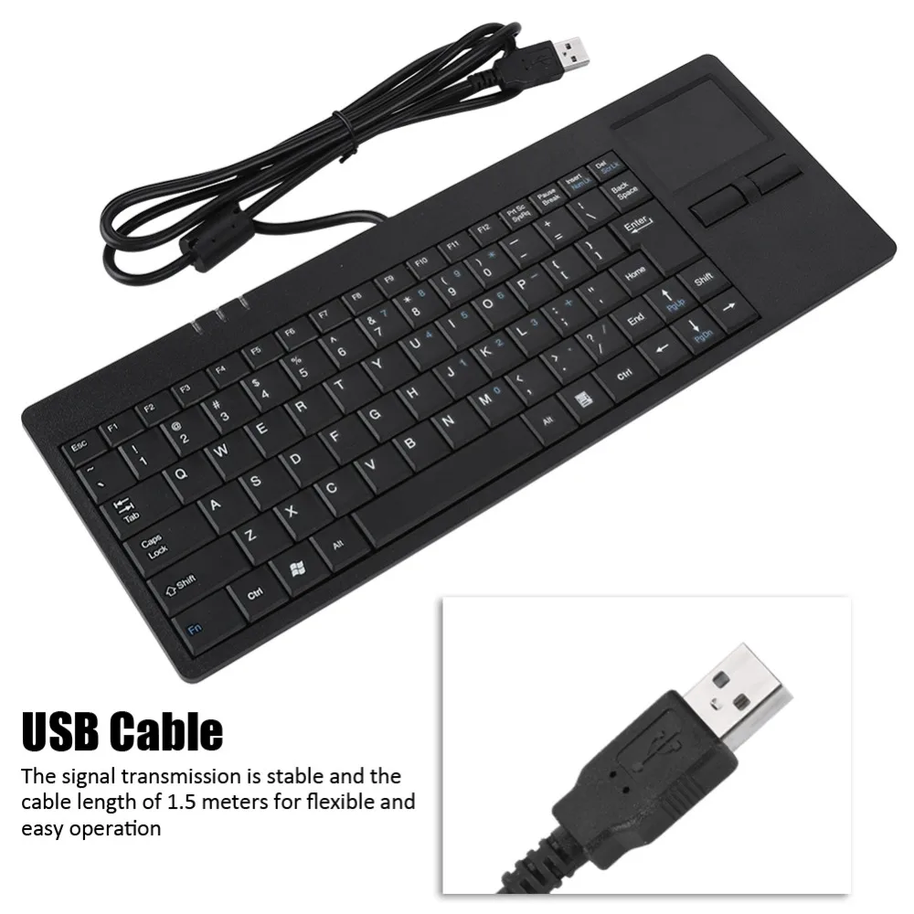82 Ключи USB Проводная клавиатура с тачпадом и концентратор Порты разъёмы ультра