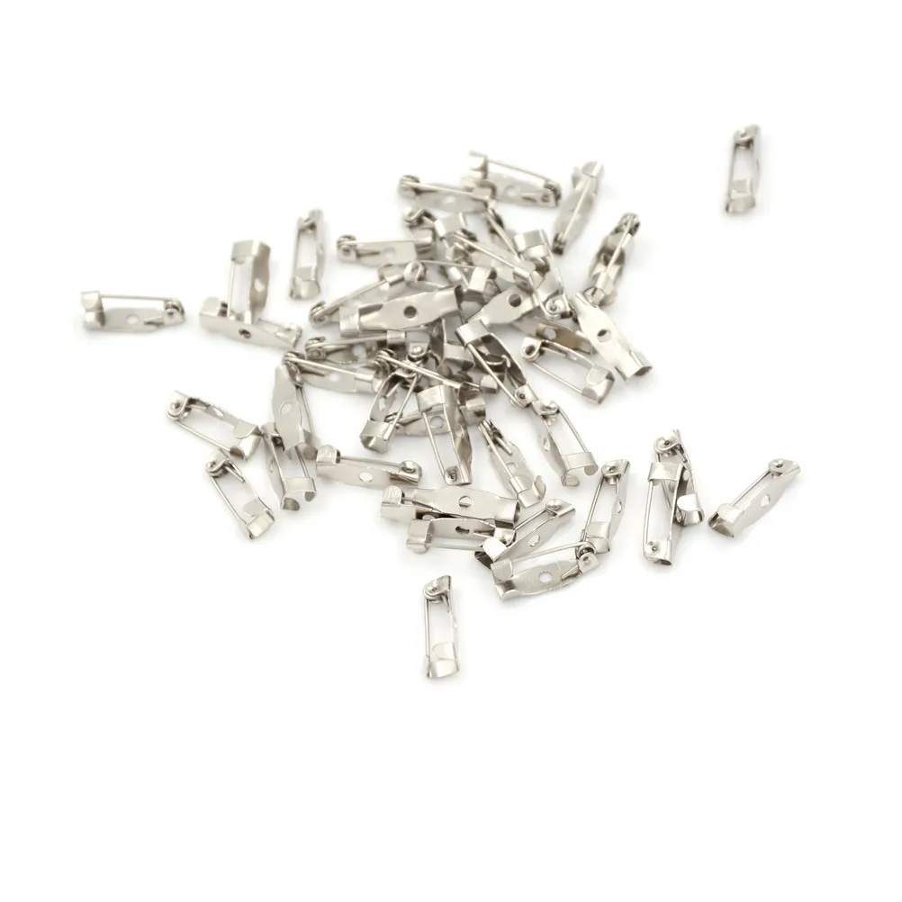 50 PCs Silvery White Brooch Pins Brooch Safety Lock Pin Fashion Simple