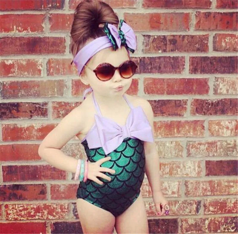 

2018 Kids Girls Mermaid Tail Swimmable Swimwear Bikini Set Beach Swimsuit Fancy Costume Dress Clothing