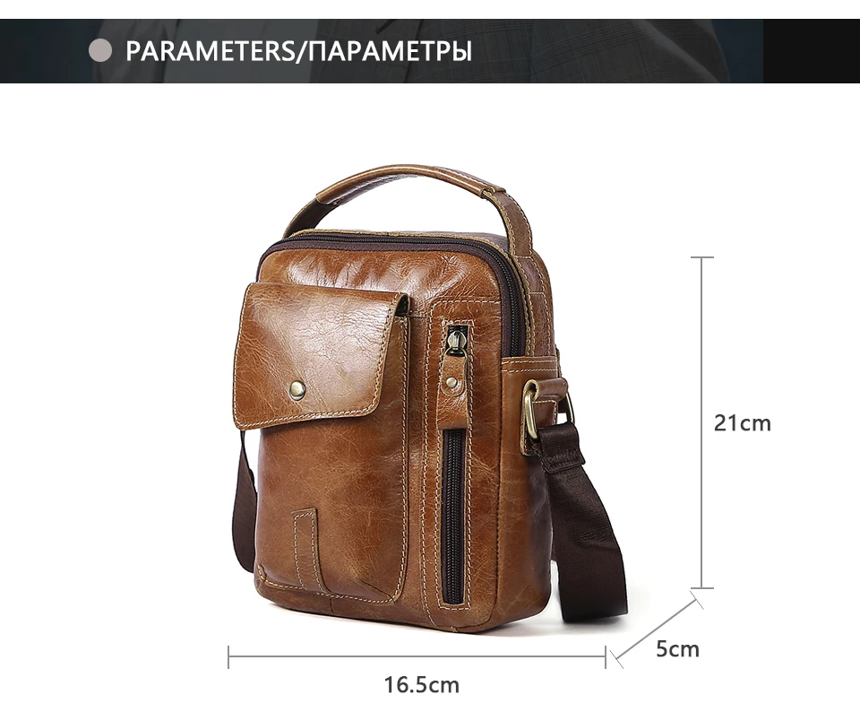 Genuine Leather Men Bags Oil Leather Messenger Bag Men Shoulder Crossbody Bags Male Flap Small Handbags Shoulder Bag  (4)