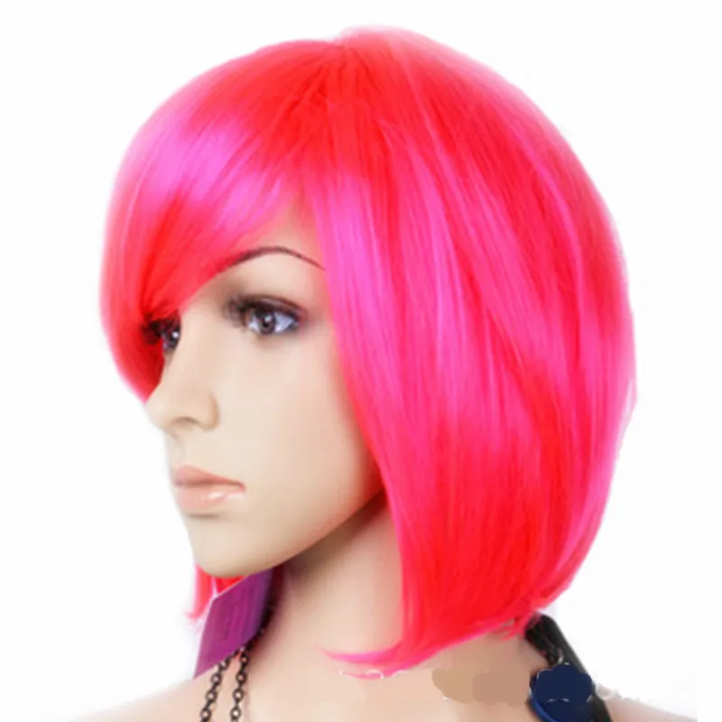 

Synthetic lace Bob Cosplays Peluca headwear for Woman Girls Cosplaywigs Halloween Costumes Carnival Purim Nightclub party dress