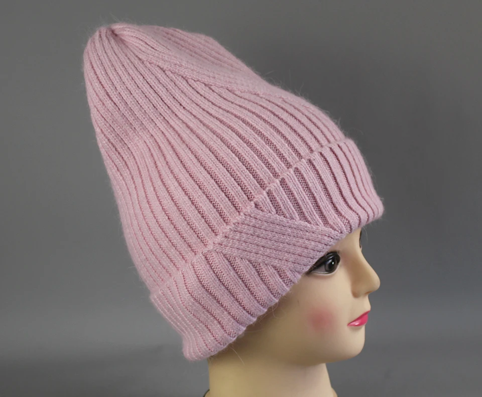 [Rancyword] Зимние шапки для женщин, шерстяная вязаная шапка из ангорской шерсти, шапки, женские теплые кроличьи меховые шапочки, шапочка для девочек RC2053