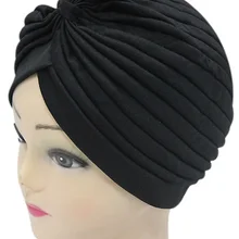 FOXMOTHER новые модные женские шапки 21 однотонного цвета Черный Белый Красный Бежевый Зеленый индийский тюрбан шапки для дам