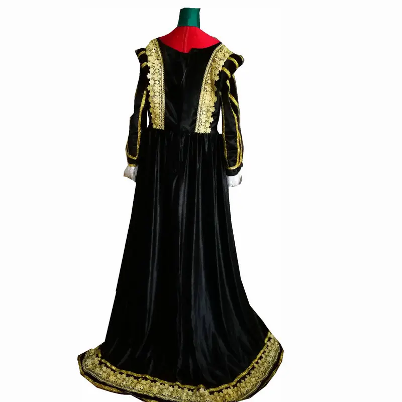 

History customer-made Black Renaissance Dress Vintage Costumes Victorian Dress Steampunk dress Gothic Halloween Dress C-438