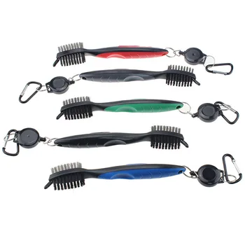

New arrival Golf Cleaning Brush Double-Side With Keychain For Golf Ball Putter Wedge Club Cue Cleaner Equipment Portable Tool