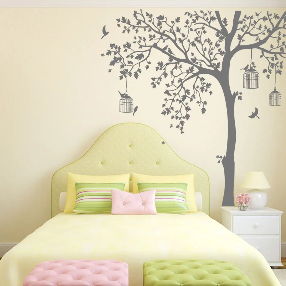Kit Guirlande Cage à Oiseaux Rose Grise Et Mauve Lili Pouce Stickers Appliques Frises Tapis Luminaires Lampes Suspensions Enfant