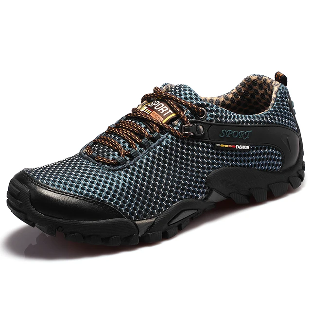 2018 Men Hiking Shoes Breathable Mountain Hiking Boots Anti-skid Climbing Trekking Sports Sneakers Male Wearable Outdoor Shoes