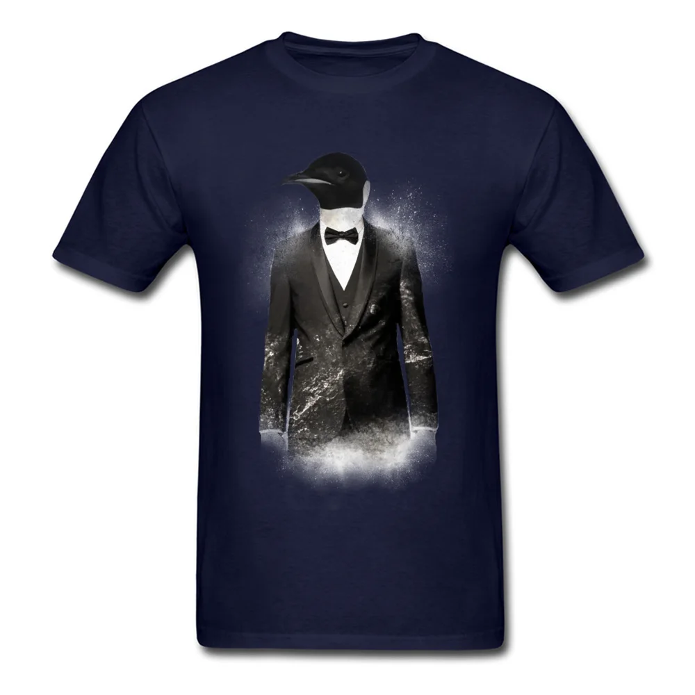 Printed On Blizzard Penguin Hip hop Short Sleeve ostern Day Tops Tees Funky Round Collar Pure Cotton Tops T Shirt Mens T Shirt Blizzard Penguin navy