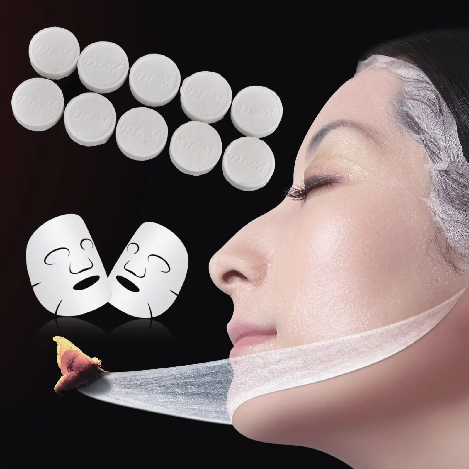 Shellhard 10pcs Compressed Facial Mask Professional Face Cotton DIY