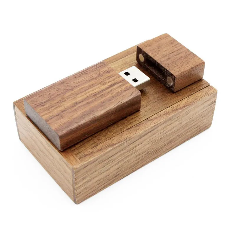 SHANDIAN(более 10 шт. бесплатный логотип) деревянный USB флэш-накопитель+ коробка Флешка 8 ГБ 16 ГБ 32 ГБ Пользовательский логотип для фотографии свадебный подарок - Цвет: Walnut with box